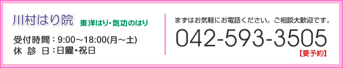 ご予約のお電話は042-593-3505まで